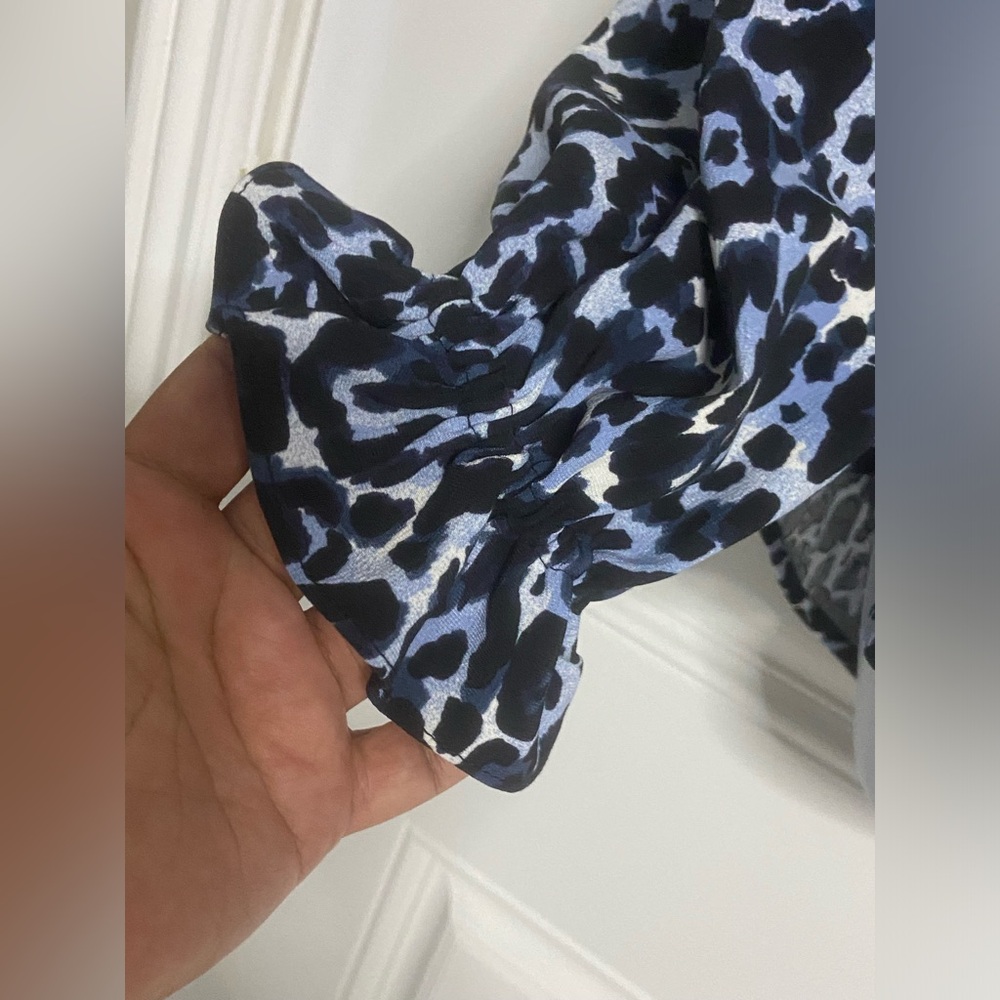4- Adyson Parker Blue-Black Animal Print Blouse View 5